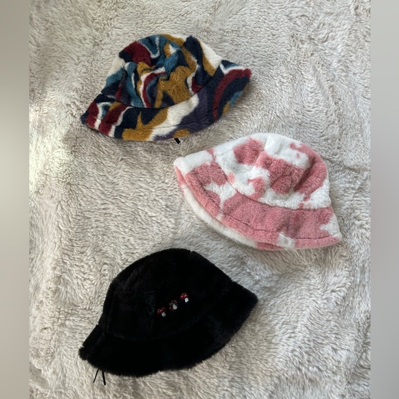 Colorful Fuzzy Sherpa Bucket Hat Bundle - Picture 2 of 9